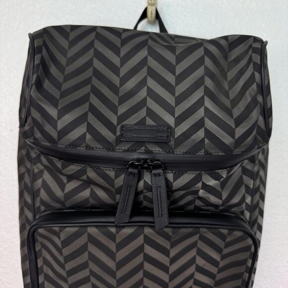 Uri Minkoff Stanton Backpack Laptop Bag Chevron Nylon Black Travel School NEW main image 13